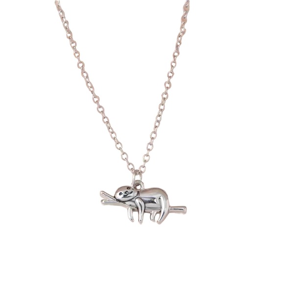 Silver Sloth Charm Necklace - Picture 5 of 6